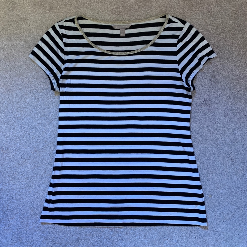 Banana Republic Striped Gold Trim T-shirt